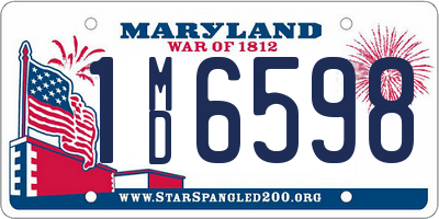 MD license plate 1MD6598