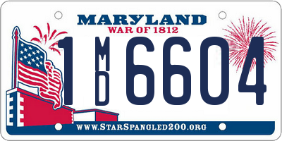 MD license plate 1MD6604