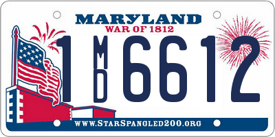 MD license plate 1MD6612