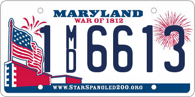 MD license plate 1MD6613