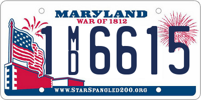 MD license plate 1MD6615