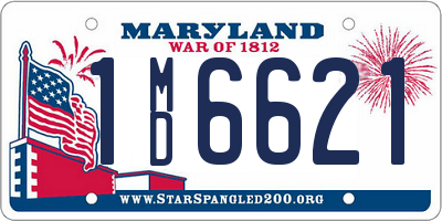 MD license plate 1MD6621