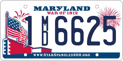 MD license plate 1MD6625