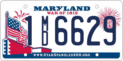 MD license plate 1MD6629