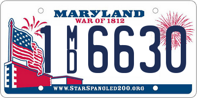 MD license plate 1MD6630