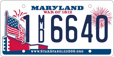 MD license plate 1MD6640