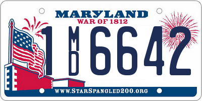 MD license plate 1MD6642