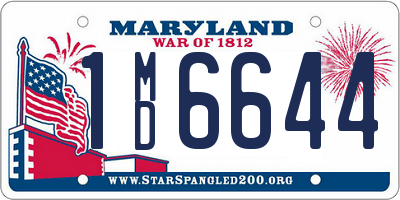 MD license plate 1MD6644