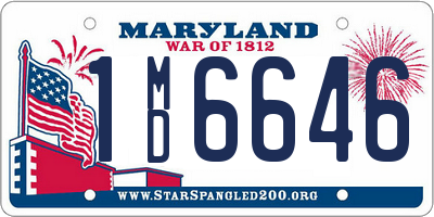 MD license plate 1MD6646