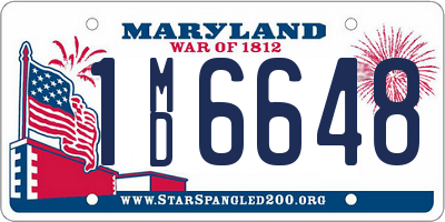 MD license plate 1MD6648