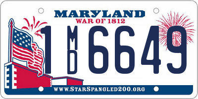 MD license plate 1MD6649