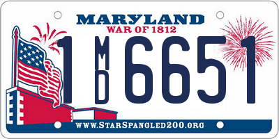 MD license plate 1MD6651