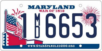 MD license plate 1MD6653