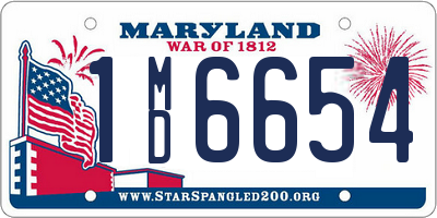 MD license plate 1MD6654