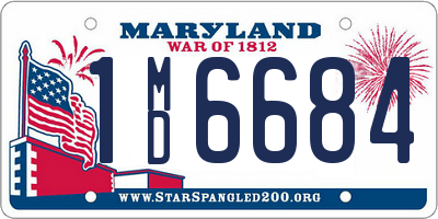 MD license plate 1MD6684