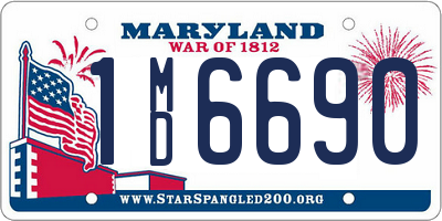 MD license plate 1MD6690