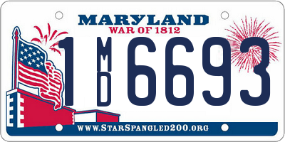 MD license plate 1MD6693