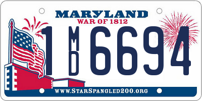 MD license plate 1MD6694