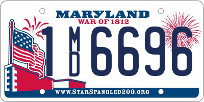 MD license plate 1MD6696