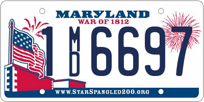 MD license plate 1MD6697