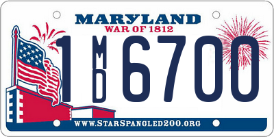 MD license plate 1MD6700