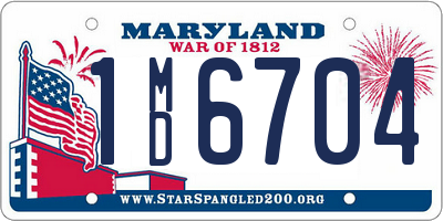 MD license plate 1MD6704