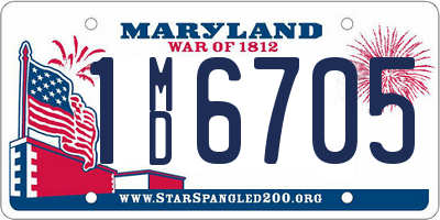 MD license plate 1MD6705