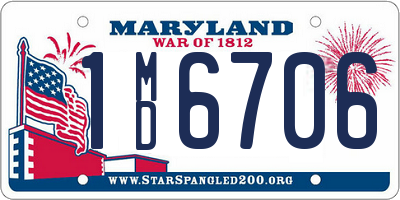 MD license plate 1MD6706