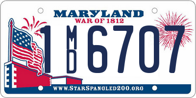 MD license plate 1MD6707