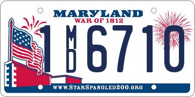 MD license plate 1MD6710