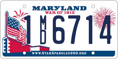 MD license plate 1MD6714