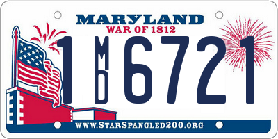 MD license plate 1MD6721