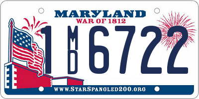 MD license plate 1MD6722