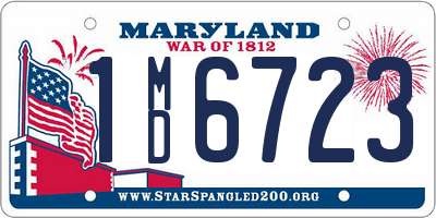 MD license plate 1MD6723