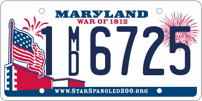 MD license plate 1MD6725