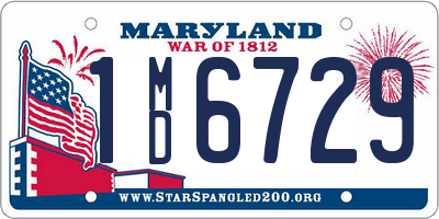 MD license plate 1MD6729