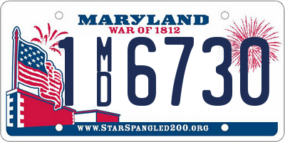 MD license plate 1MD6730