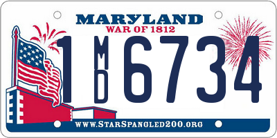 MD license plate 1MD6734