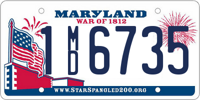 MD license plate 1MD6735