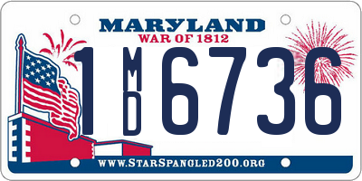 MD license plate 1MD6736