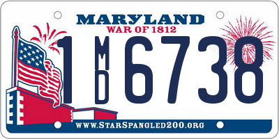 MD license plate 1MD6738