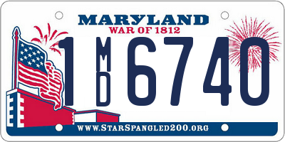 MD license plate 1MD6740