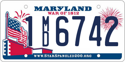 MD license plate 1MD6742