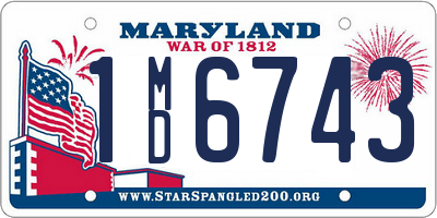 MD license plate 1MD6743