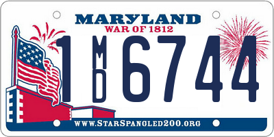 MD license plate 1MD6744