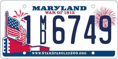 MD license plate 1MD6749