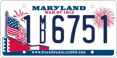 MD license plate 1MD6751