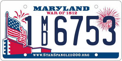 MD license plate 1MD6753