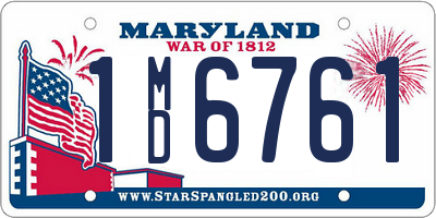 MD license plate 1MD6761