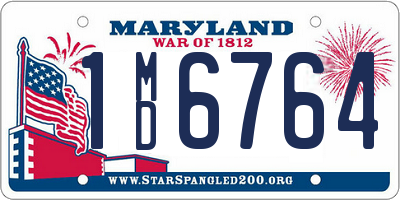 MD license plate 1MD6764